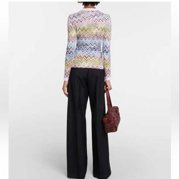 Missoni ZigZag Knit Cardigan Sweater Top 2024 Harrods Multicolor Crochet Rainbow - Picture 8 of 14